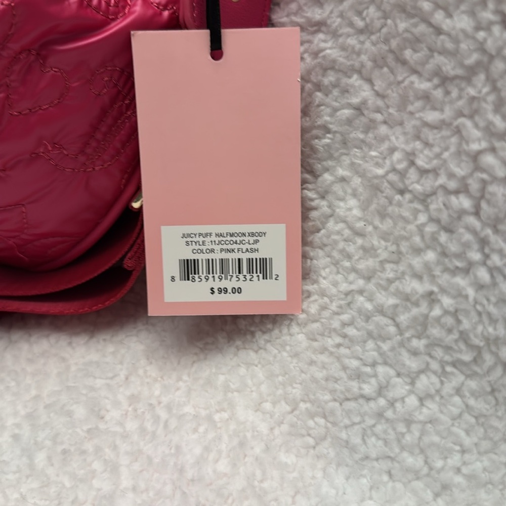 Juicy Couture: Juicy Puff Halfmoon Xbody in color Pink Flash, NWT - Picture 6 of 6